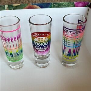 Set of 3 Tall Shot Glasses from Cancun